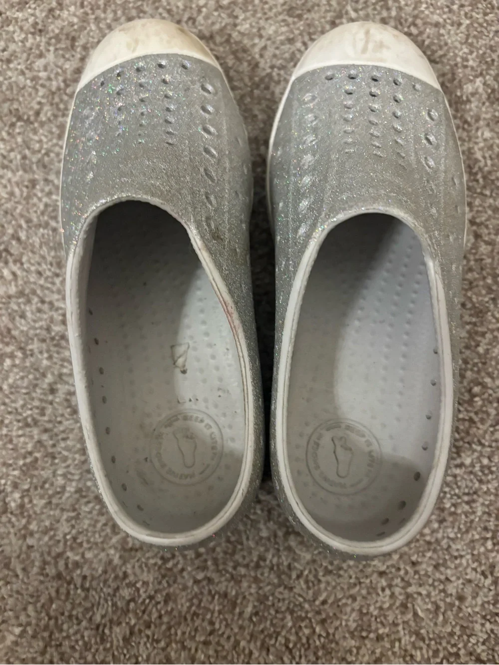 J1 Native Silver Glitter Jefferson Slip-On Kids Shoes